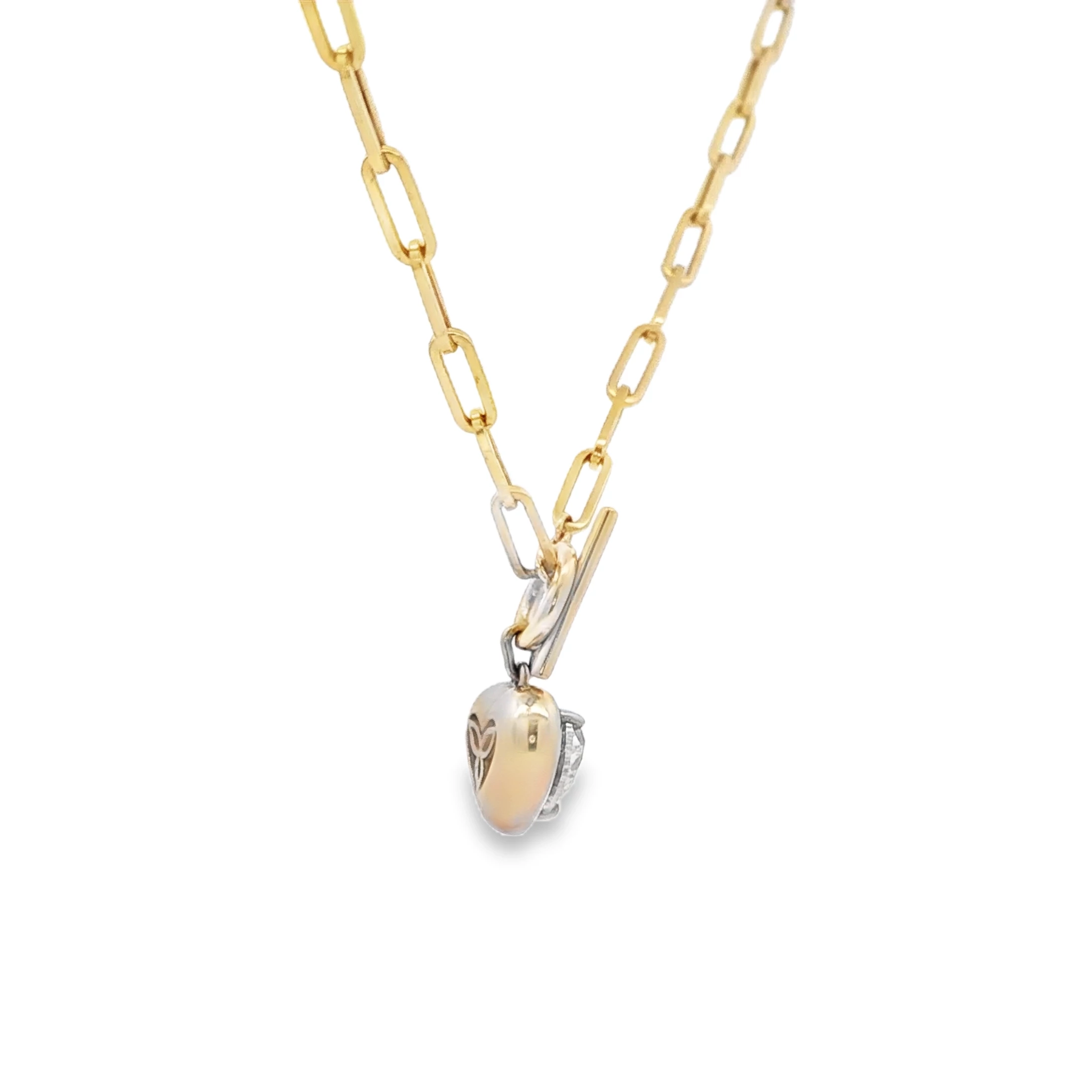 Rose Gold Heart Diamond Charm Necklace. SKU 6991 - Image 3