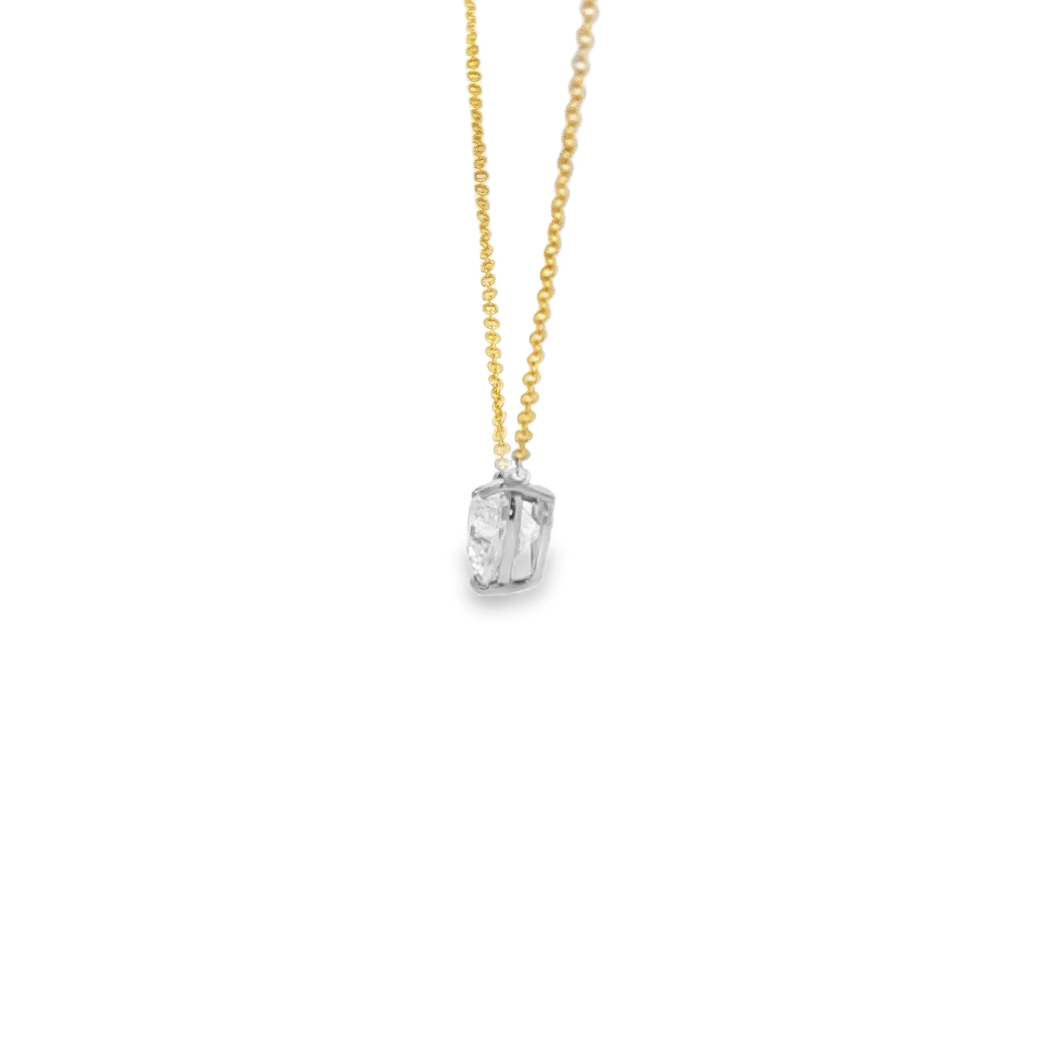 Heart Cut Diamond Pendant Necklace in Yellow Gold. SKU 6995 - Image 2