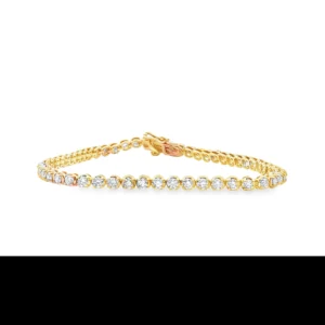Gold Tennis Bracelet with Round Brilliant Diamonds.   SKU   BC30129P-FYA
