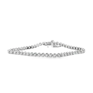 White Gold Diamond Tennis Bracelet with Round Brilliant Cut Diamonds. SKU BC30129S-FWA