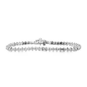 Elegant White Gold Diamond Tennis Bracelet.   SKU BC30131S-FWC