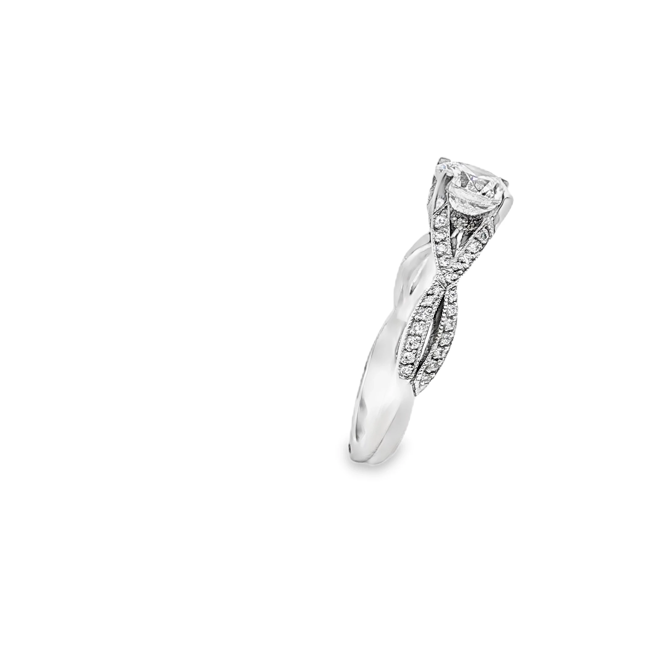 White Gold Engagement Ring with Round Cut Diamond. SKU BMTM1474 - Image 3
