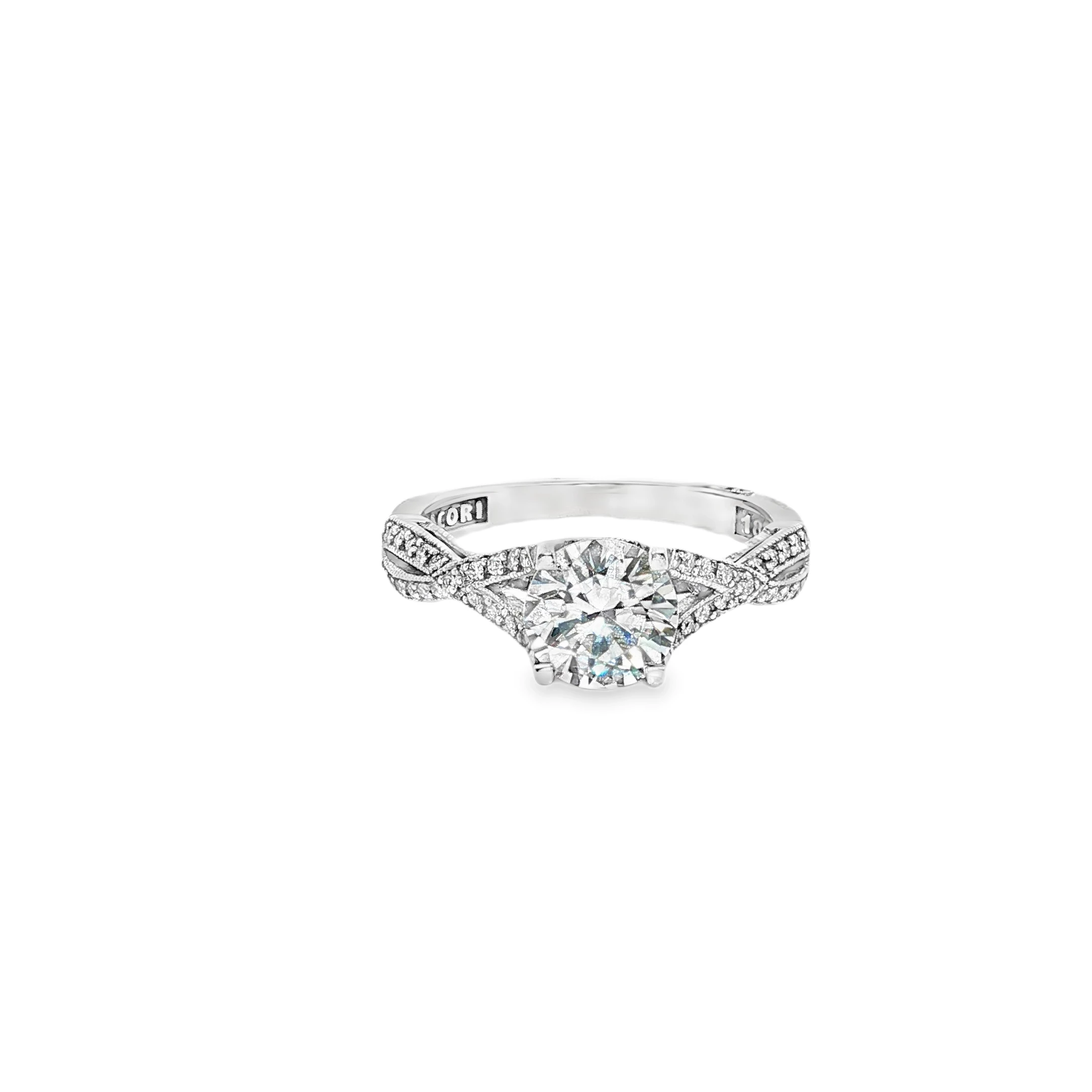 White Gold Engagement Ring with Round Cut Diamond. SKU BMTM1474 - Image 2