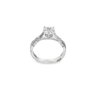 White Gold Engagement Ring with Round Cut Diamond.  SKU     BMTM1474