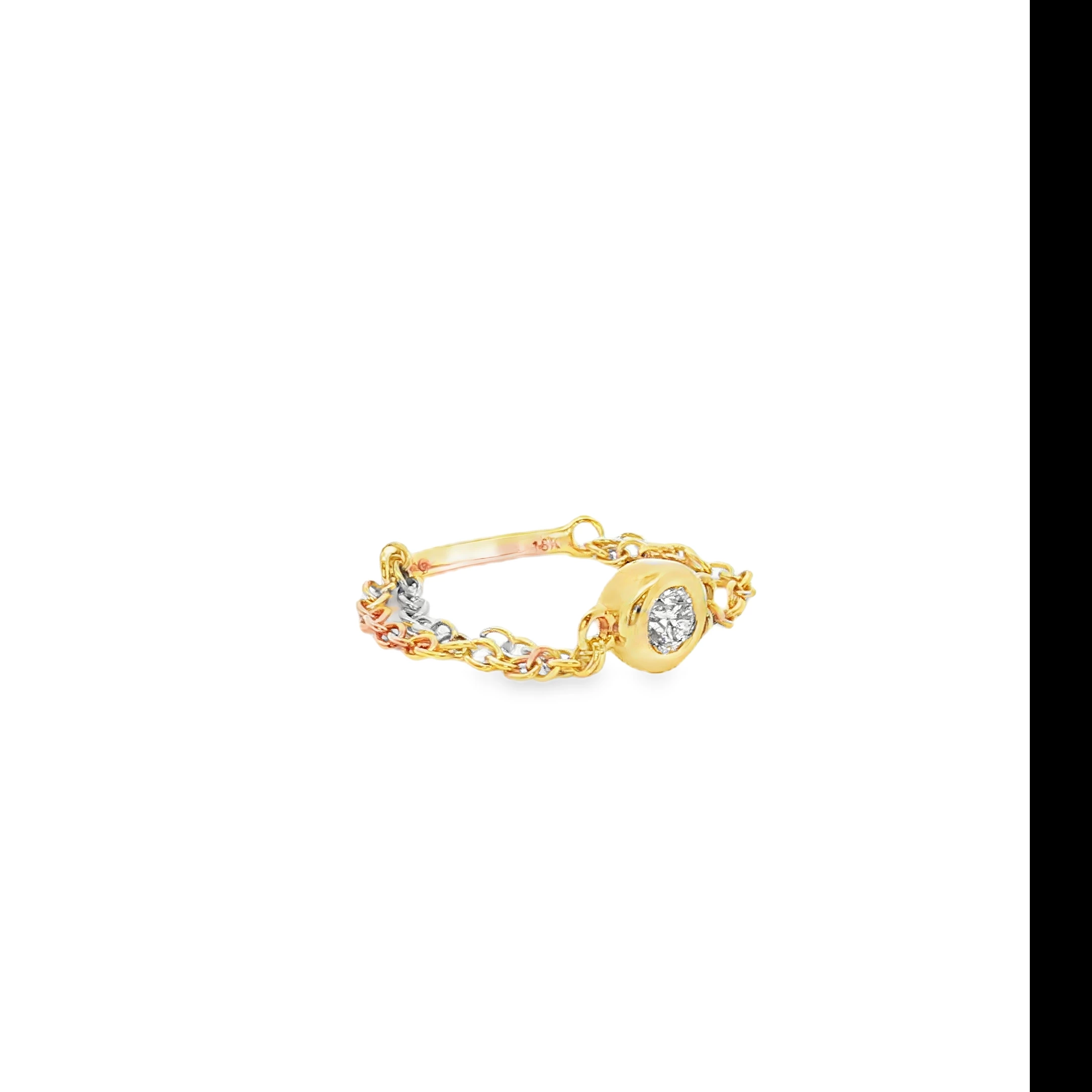Rose Gold Solitaire Ring with Round Cut Diamond SKU CE102R8D-TC - Image 2