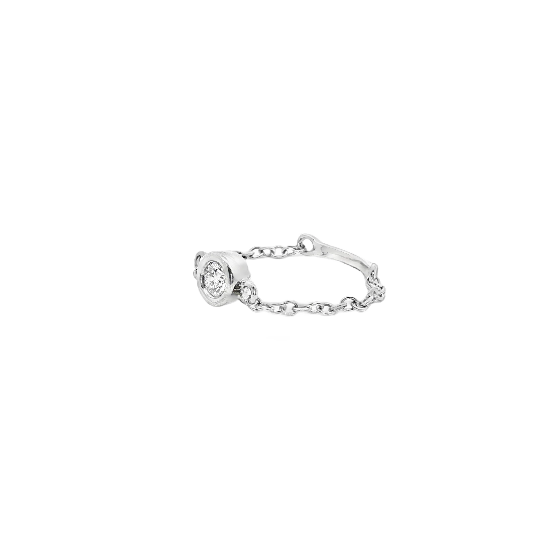 White Gold Solitaire Ring with Round Brilliant Diamond SKU CE102W8D - Image 2