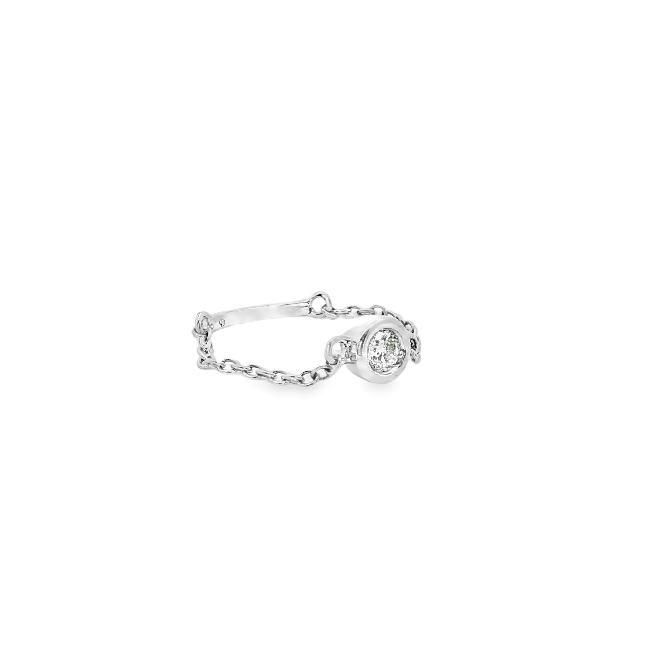 White Gold Solitaire Ring with Round Brilliant Diamond SKU CE102W8D - Image 3