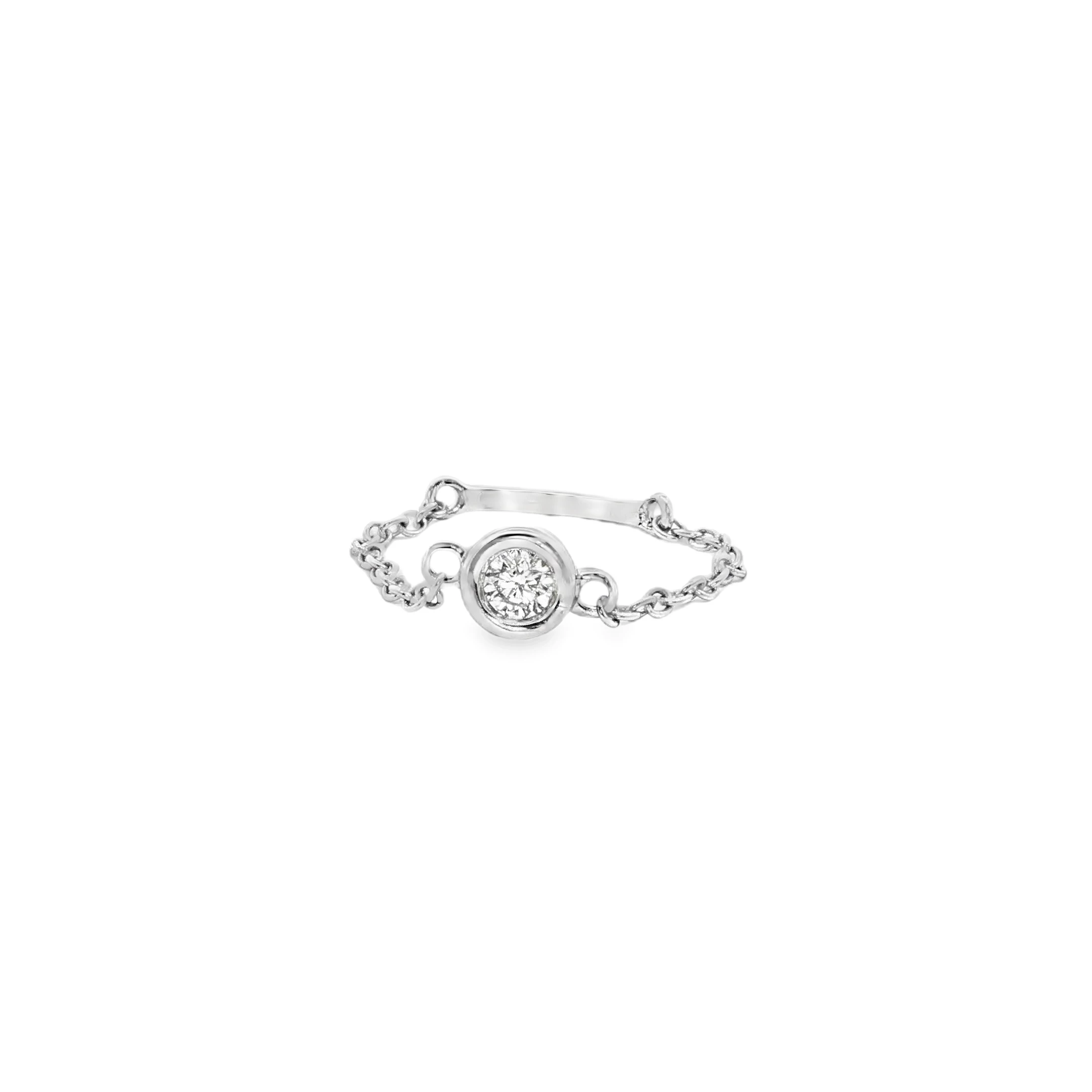 White Gold Solitaire Ring with Round Brilliant Diamond SKU CE102W8D