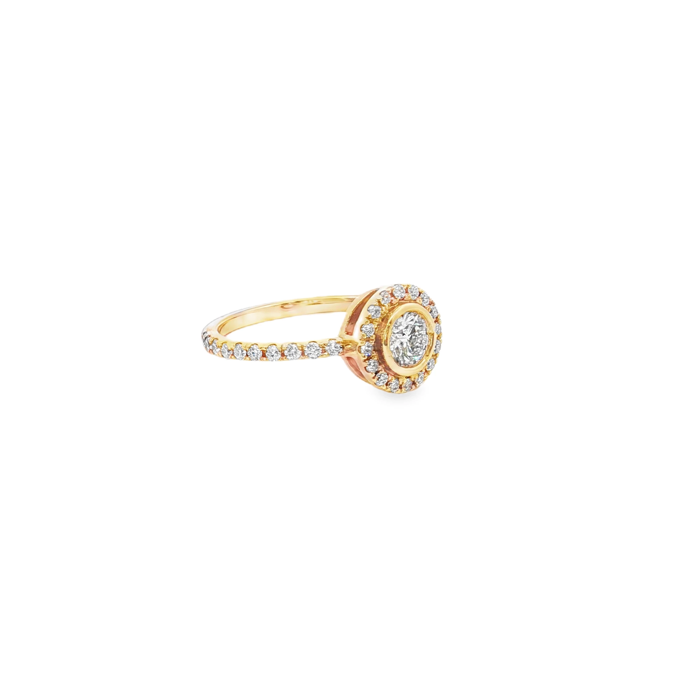 Rose Gold Round Cut Diamond Engagement Ring. SKU CE109 - Image 2