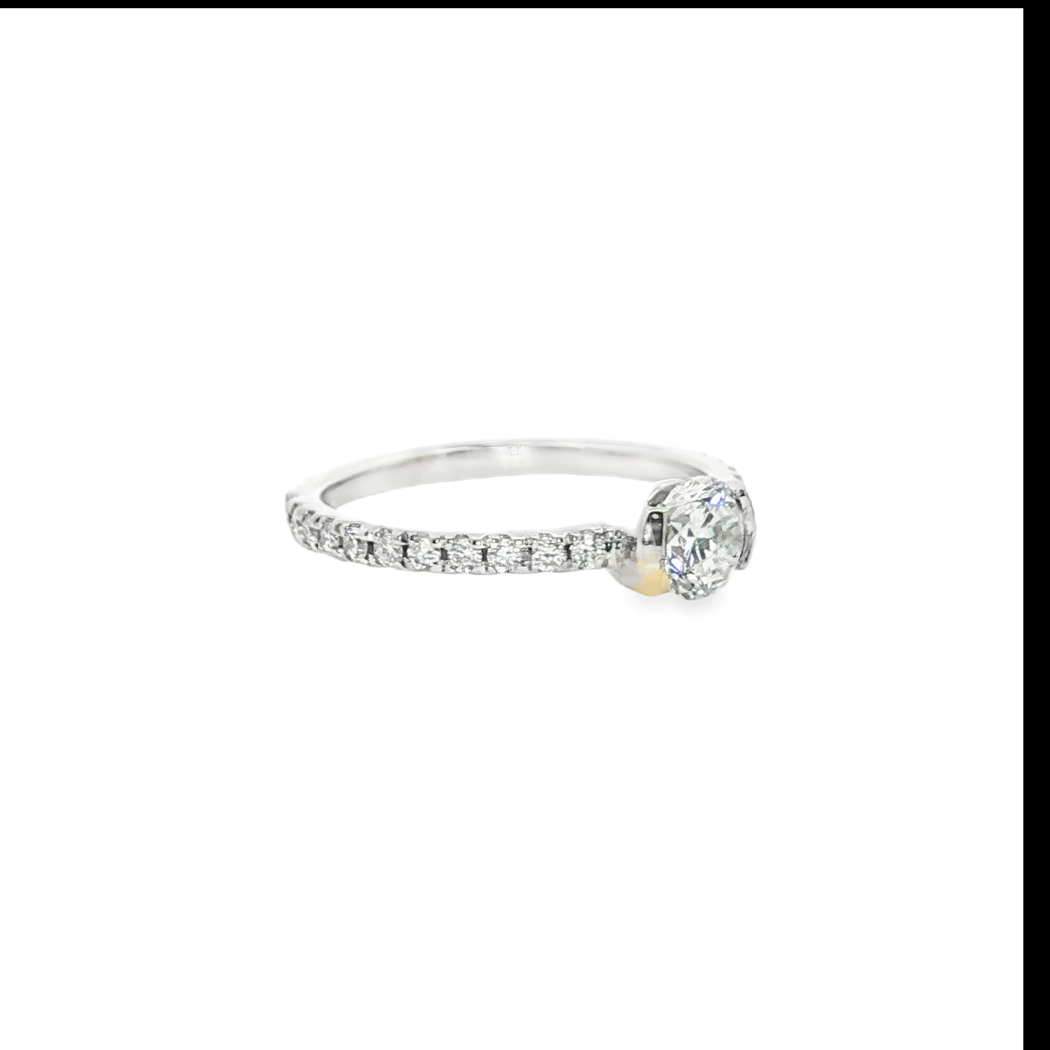 Platinum Engagement Ring with Round Brilliant Cut Diamond in White Gold SKU CE110 - Image 3