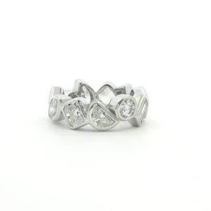 Multi-shaped diamond 14kt White Gold Full Eternity Band.     SKU    DDI-0326
