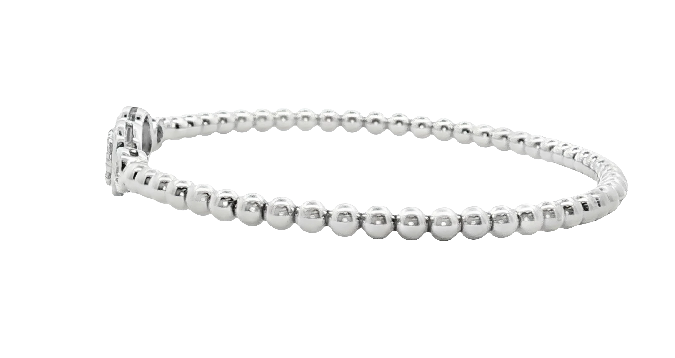 14k White Gold Bangle with Brilliant Round Diamonds. SKU DDI-219703 - Image 2