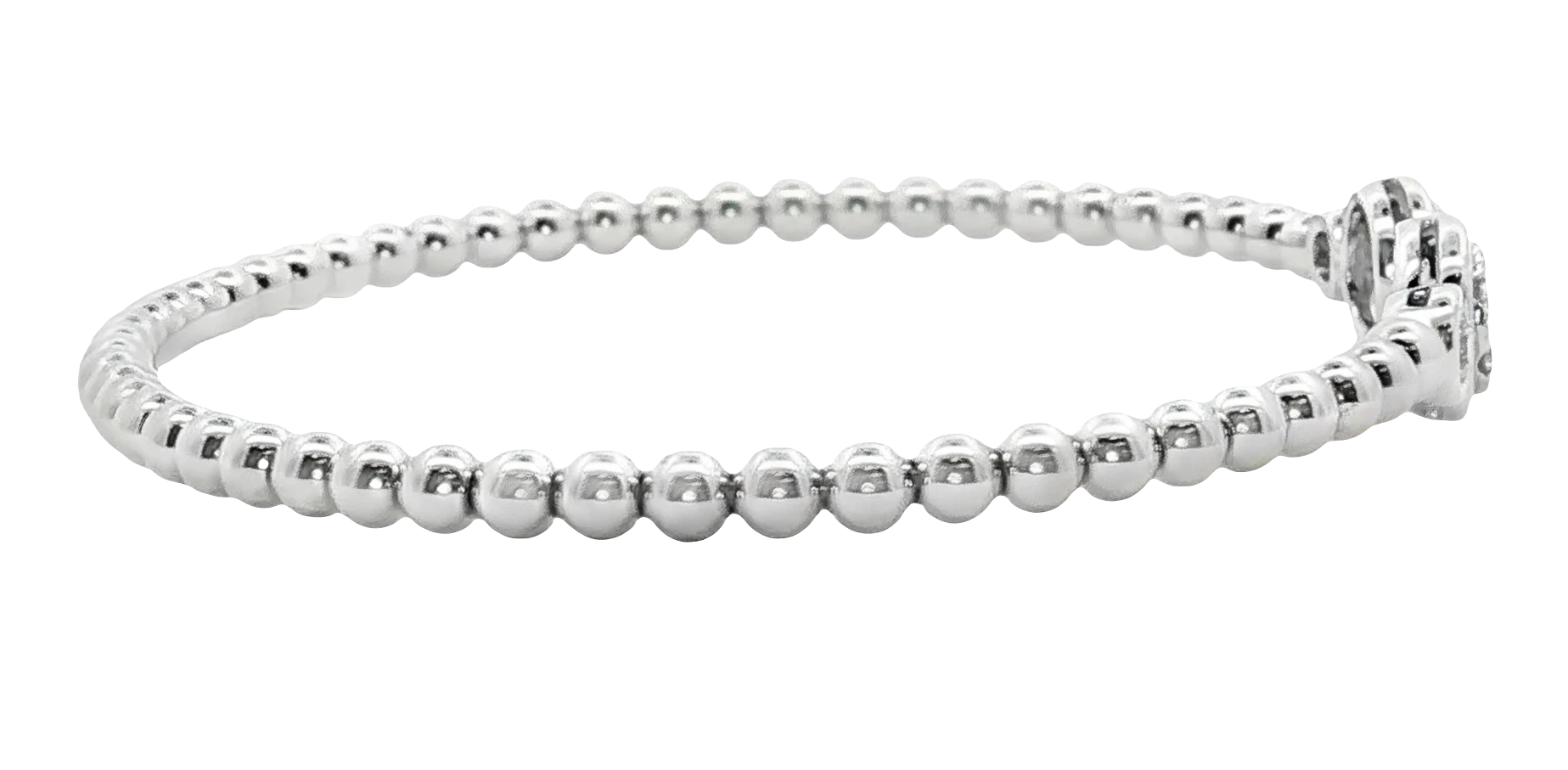 14k White Gold Bangle with Brilliant Round Diamonds. SKU DDI-219703 - Image 4