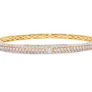 Diamond-Adorned 18 kt Yellow Gold Bangle Bracelet.   SKU  DDI-300-10027