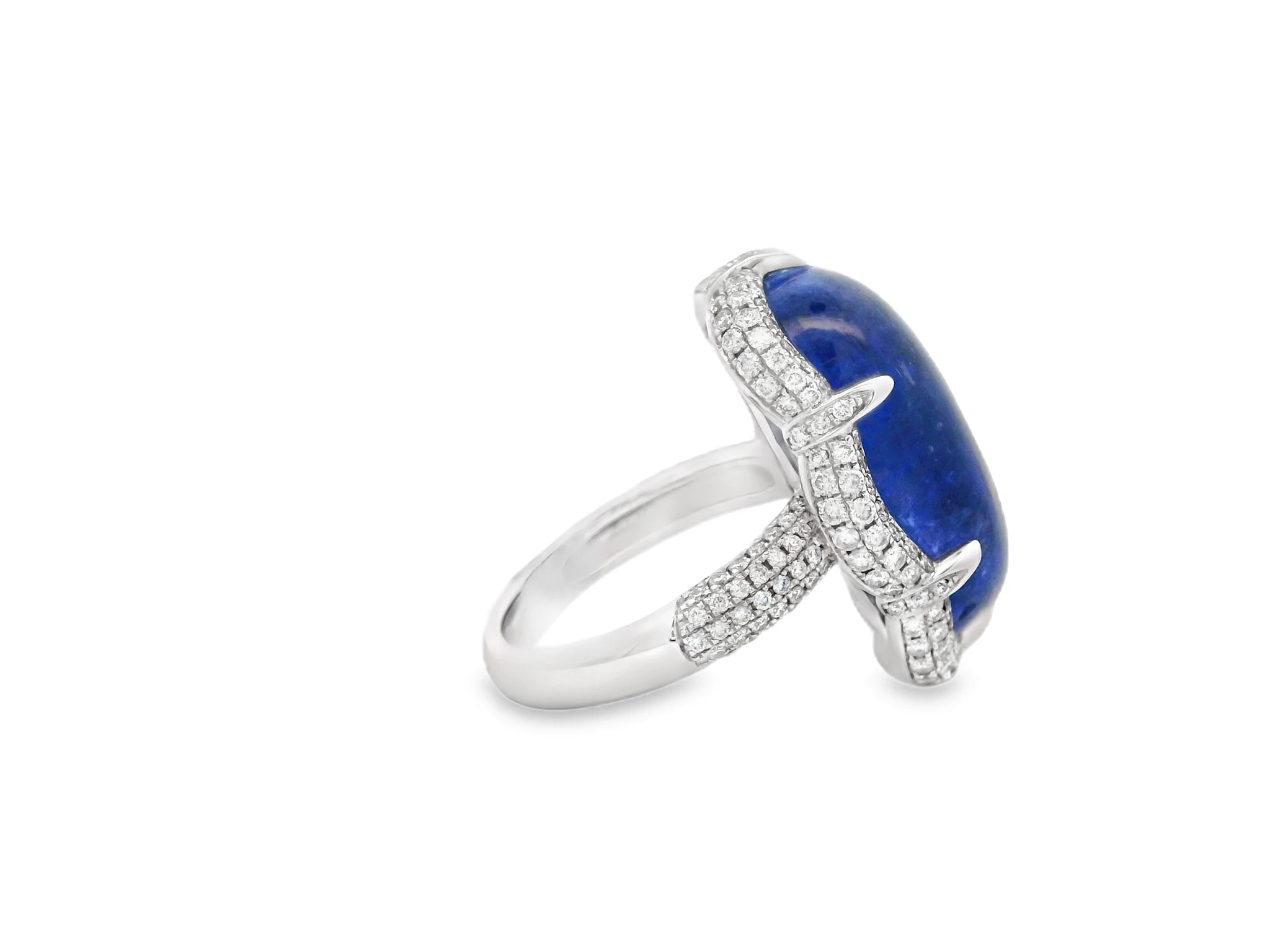 18kt White Gold Cocktail Ring with Cabochon Tanzanite. SKU DDI-5-10091 - Image 4