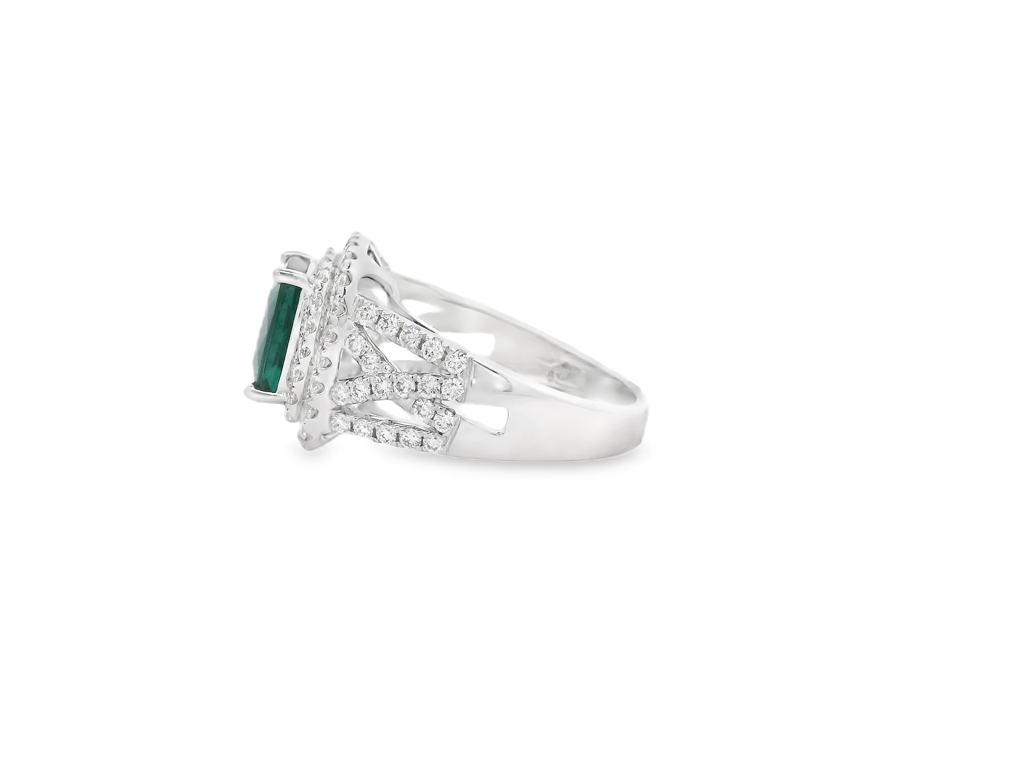 14 kt White Gold Cocktail Ring with Cushion-Cut Green Tourmaline. SKU DDI-5-10135/590-10018 - Image 3