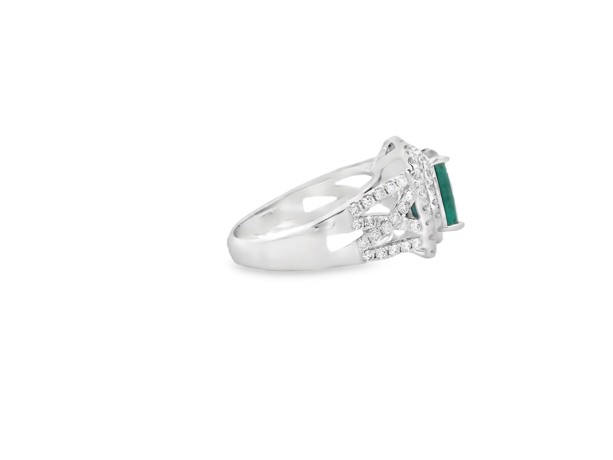 14 kt White Gold Cocktail Ring with Cushion-Cut Green Tourmaline. SKU DDI-5-10135/590-10018 - Image 4