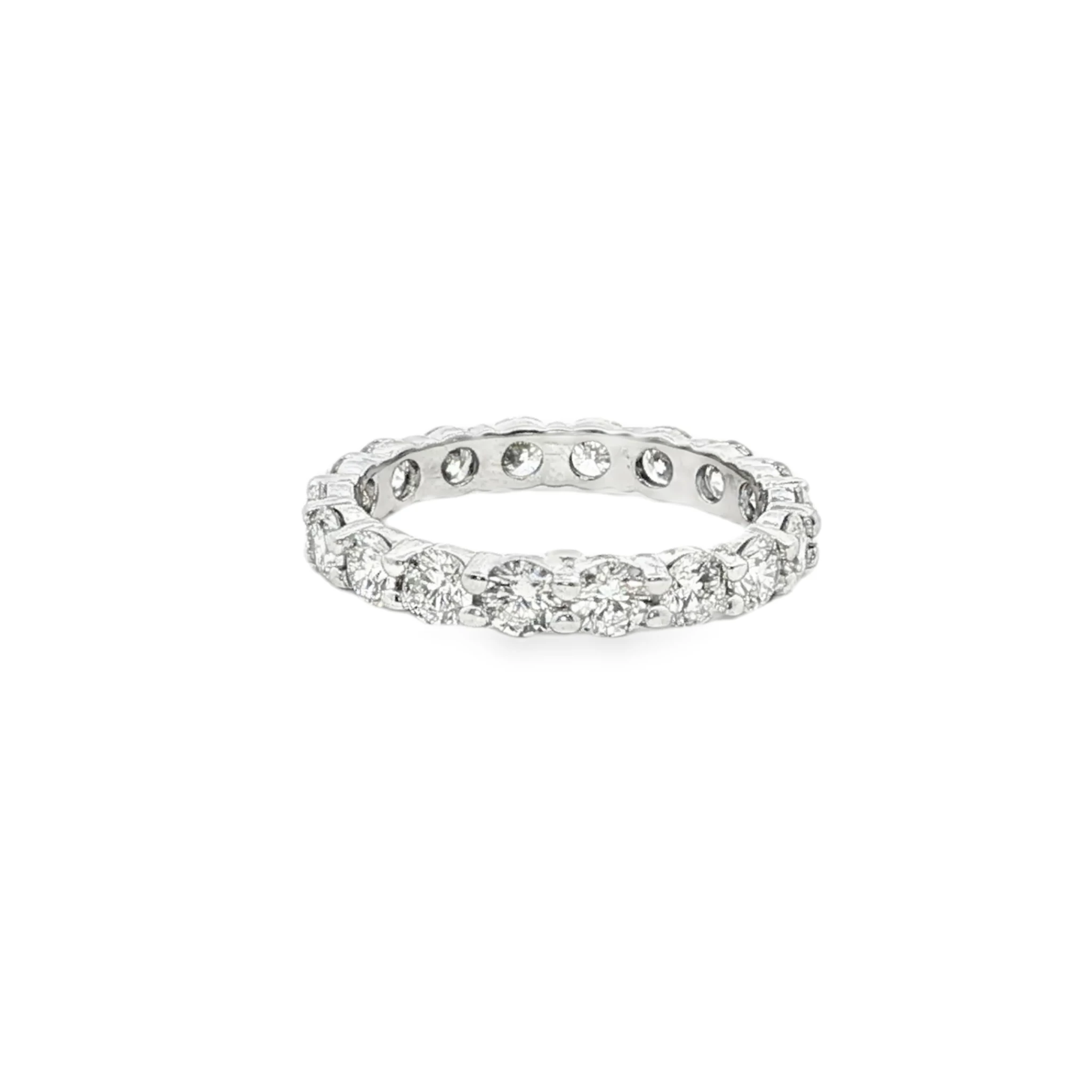 Ring with Round Cut Diamonds in White Gold. SKU SPECIAL ORDER Eternity WG - Image 2