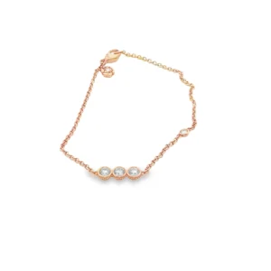 Rose Gold Chain Bracelet with Round Cut Diamonds.   SKU  GB-RB25