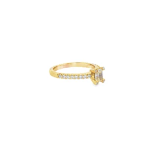 Yellow Gold Multistone Ring with Cushion Cut Diamond SKU    GD-001
