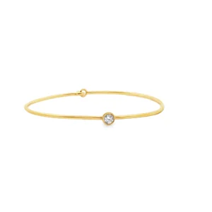 Elegant Yellow Gold Bangle with Round Cut Diamond.   SKU  GD-BRAC-145 YG