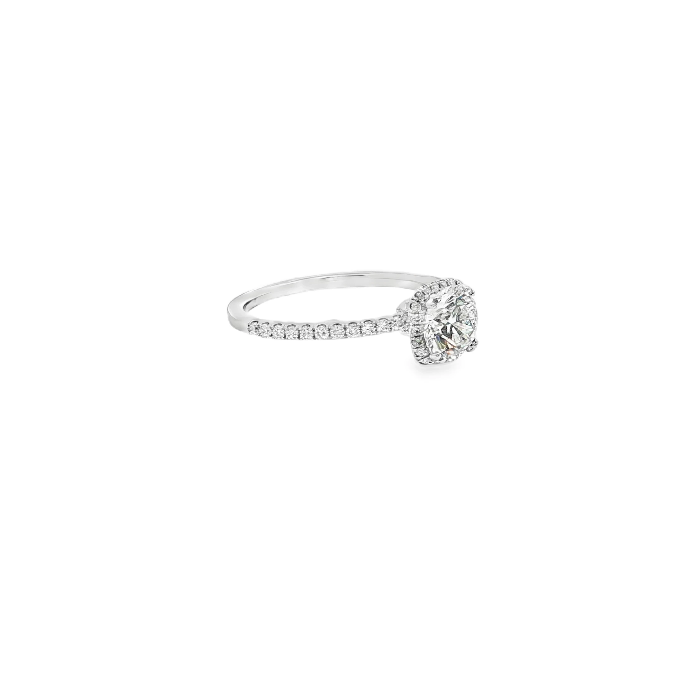 Platinum Engagement Ring with Cushion Cut Diamond SKU GD-MM-H-R116 - Image 3