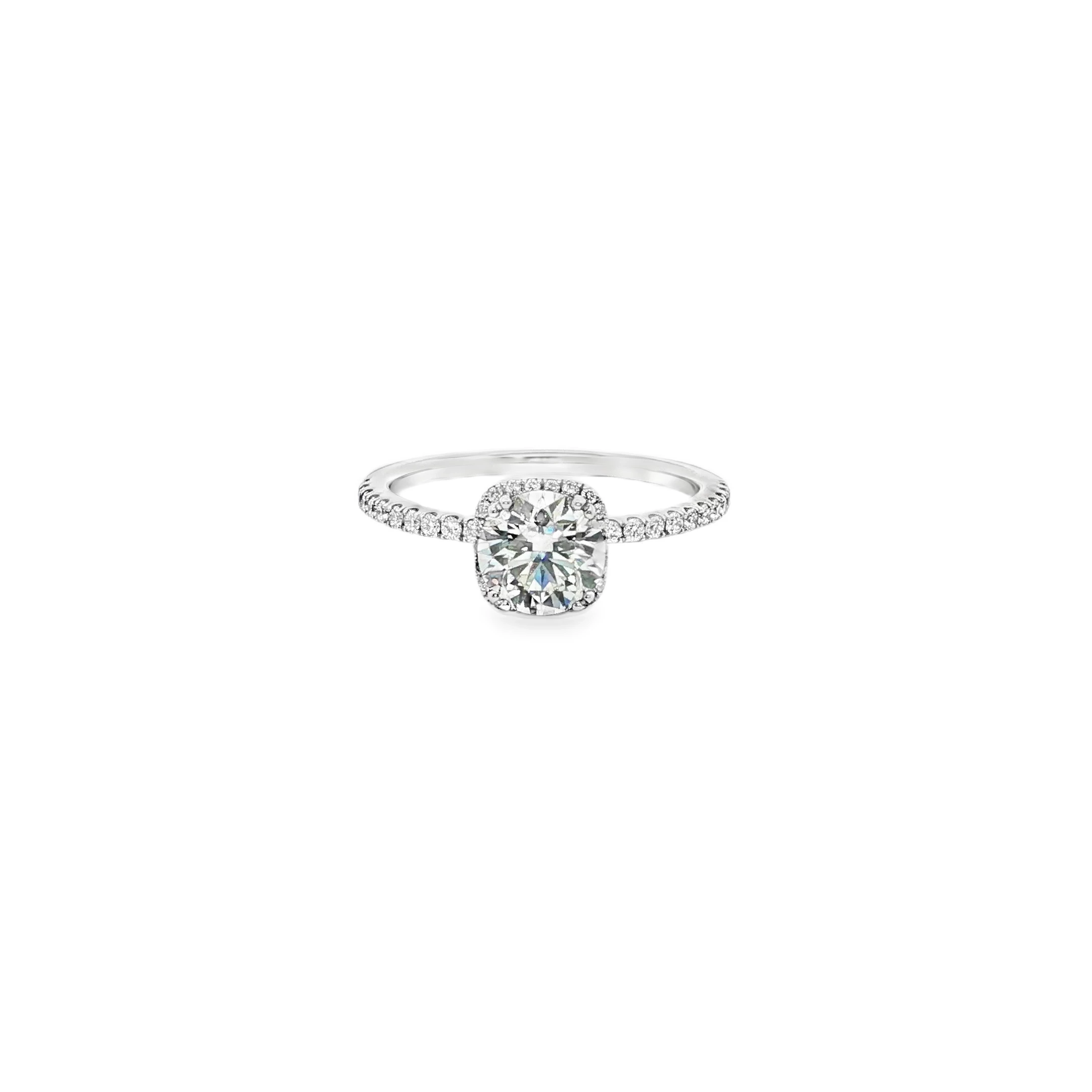 Platinum Engagement Ring with Cushion Cut Diamond SKU GD-MM-H-R116