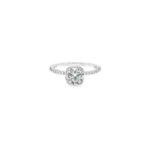 Platinum Engagement Ring with Cushion Cut Diamond  SKU   GD-MM-H-R116