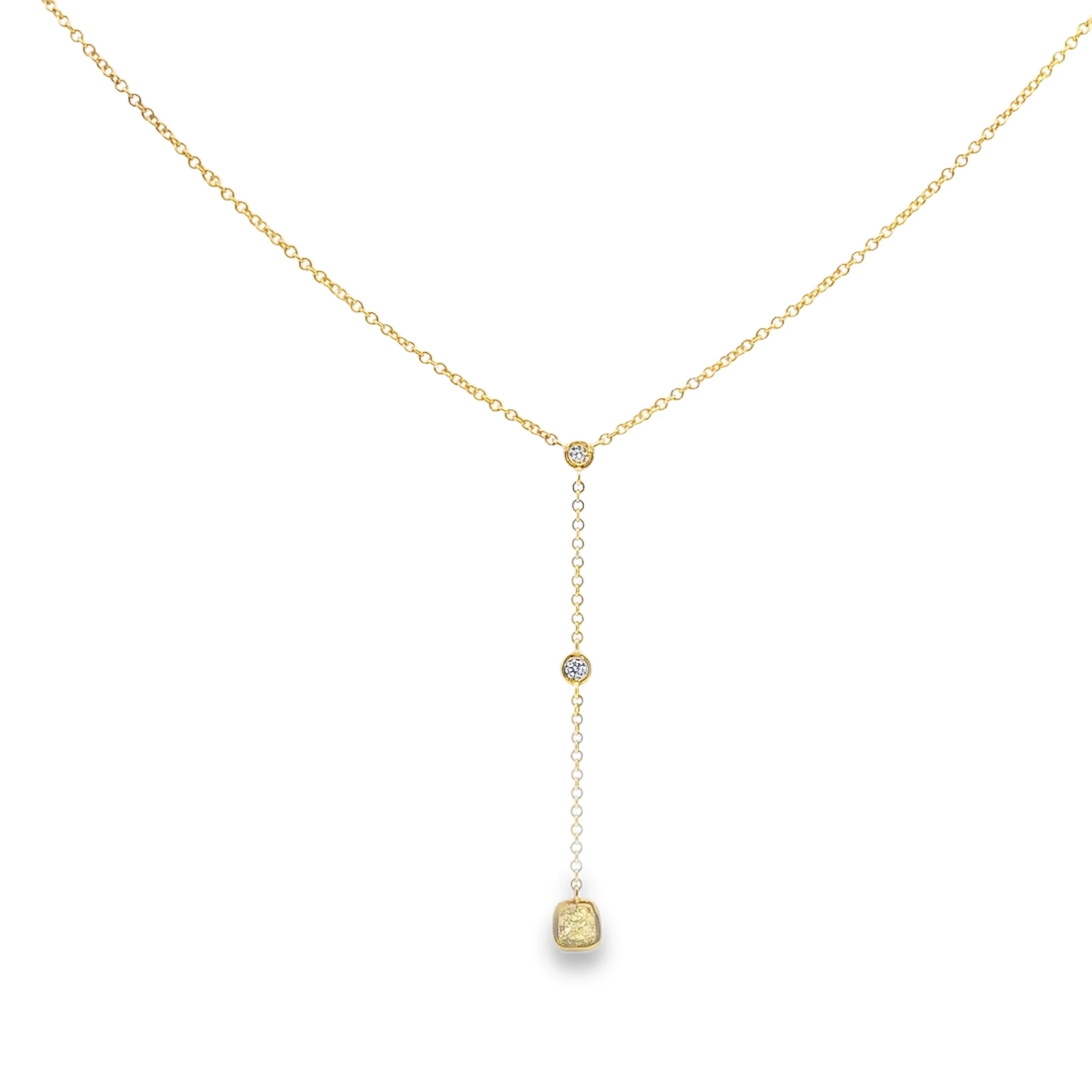 Fancy Yellow Diamond Y-Necklace in Yellow Gold. SKU GD-N4-001-YG - Image 3