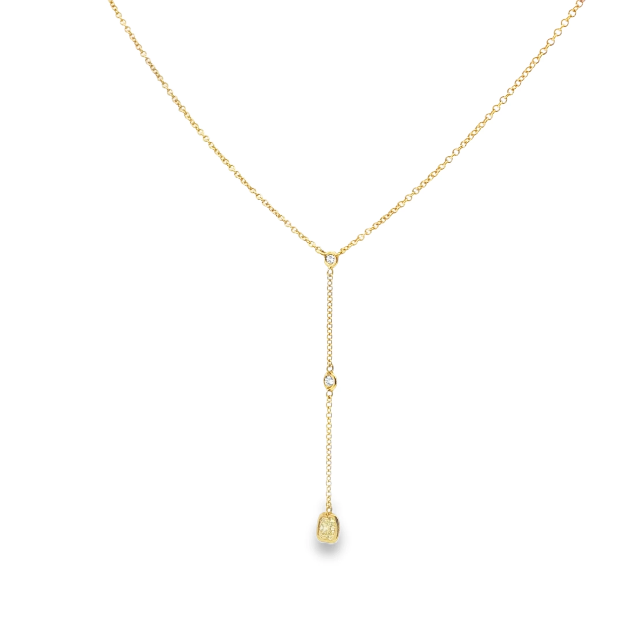 Fancy Yellow Diamond Y-Necklace in Yellow Gold. SKU GD-N4-001-YG - Image 4