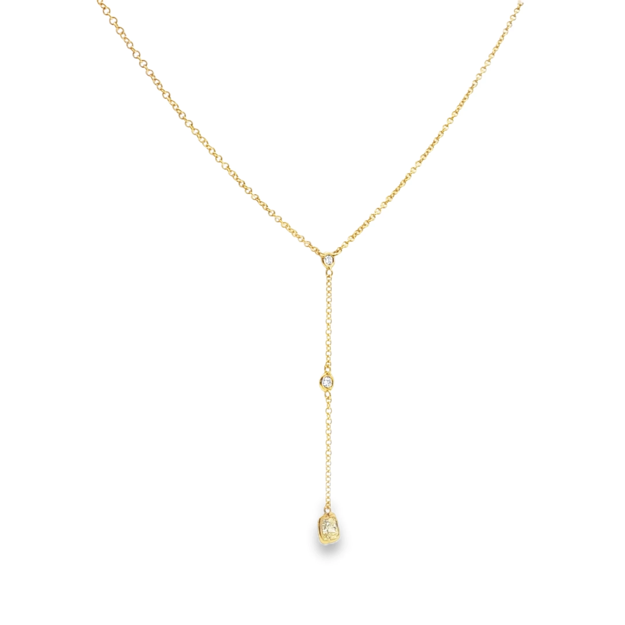 Fancy Yellow Diamond Y-Necklace in Yellow Gold. SKU GD-N4-001-YG - Image 5