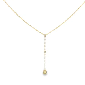 Fancy Yellow Diamond Y-Necklace in Yellow Gold. SKU GD-N4-001-YG
