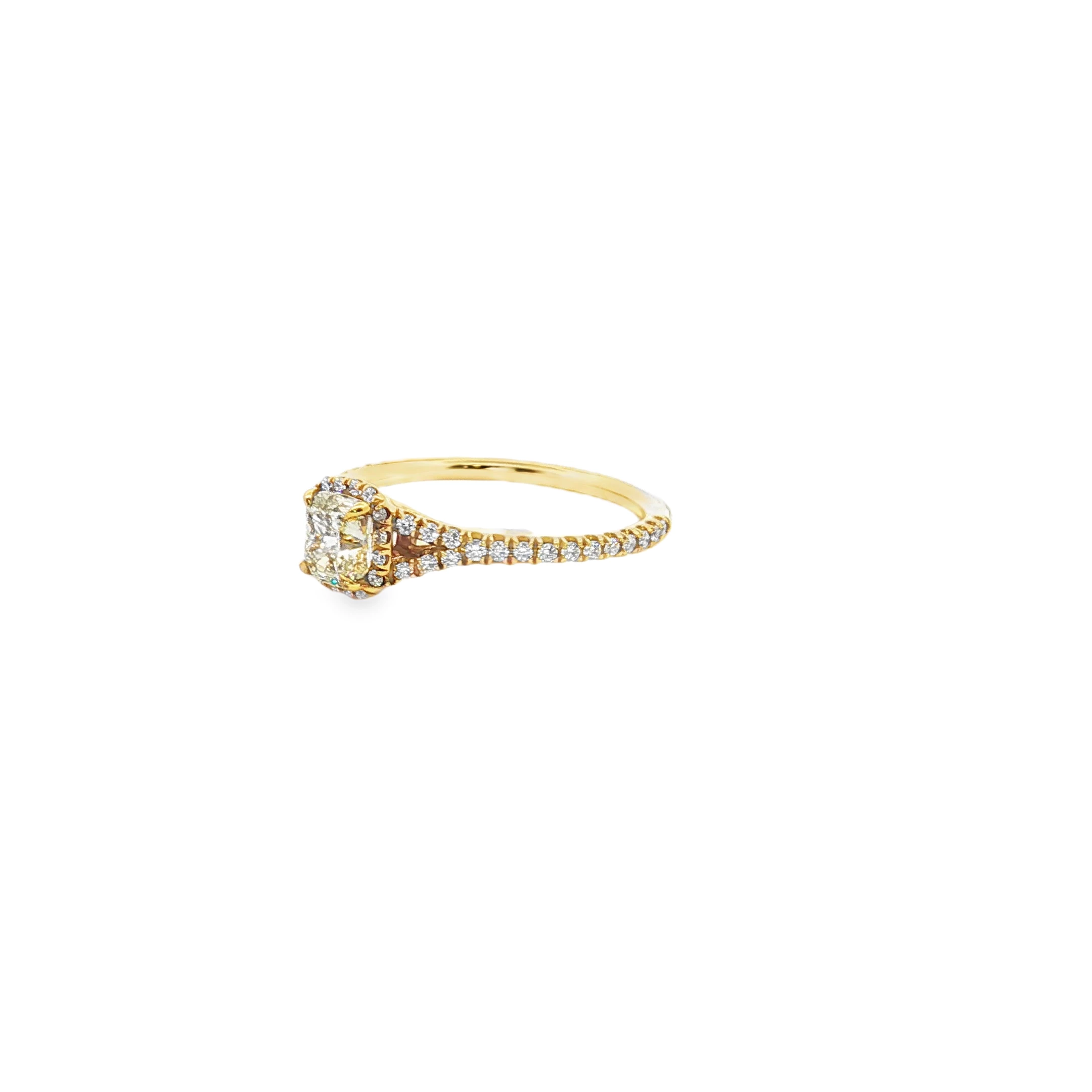 Cushion Cut Diamond Halo Engagement Ring in Rose Gold SKU GD-R-003 - Image 2