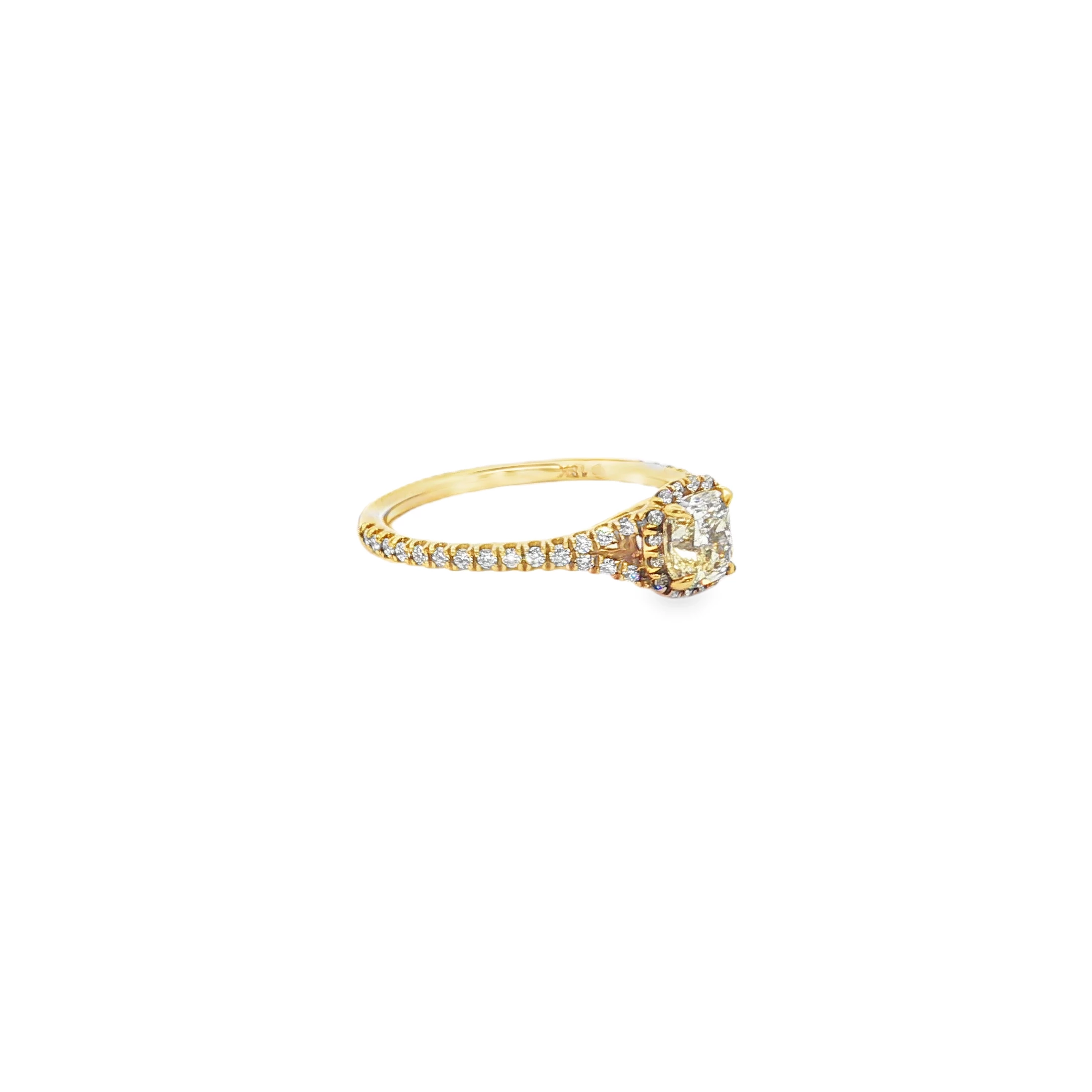 Cushion Cut Diamond Halo Engagement Ring in Rose Gold SKU GD-R-003 - Image 3