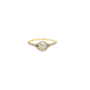 Cushion Cut Diamond Halo Engagement Ring in Rose Gold   SKU  GD-R-003