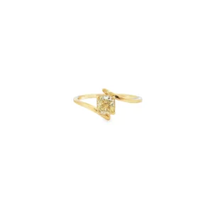 Fancy Yellow Cushion Cut Diamond Solitaire Ring in Yellow Gold.  SKU     GD-R140-YG