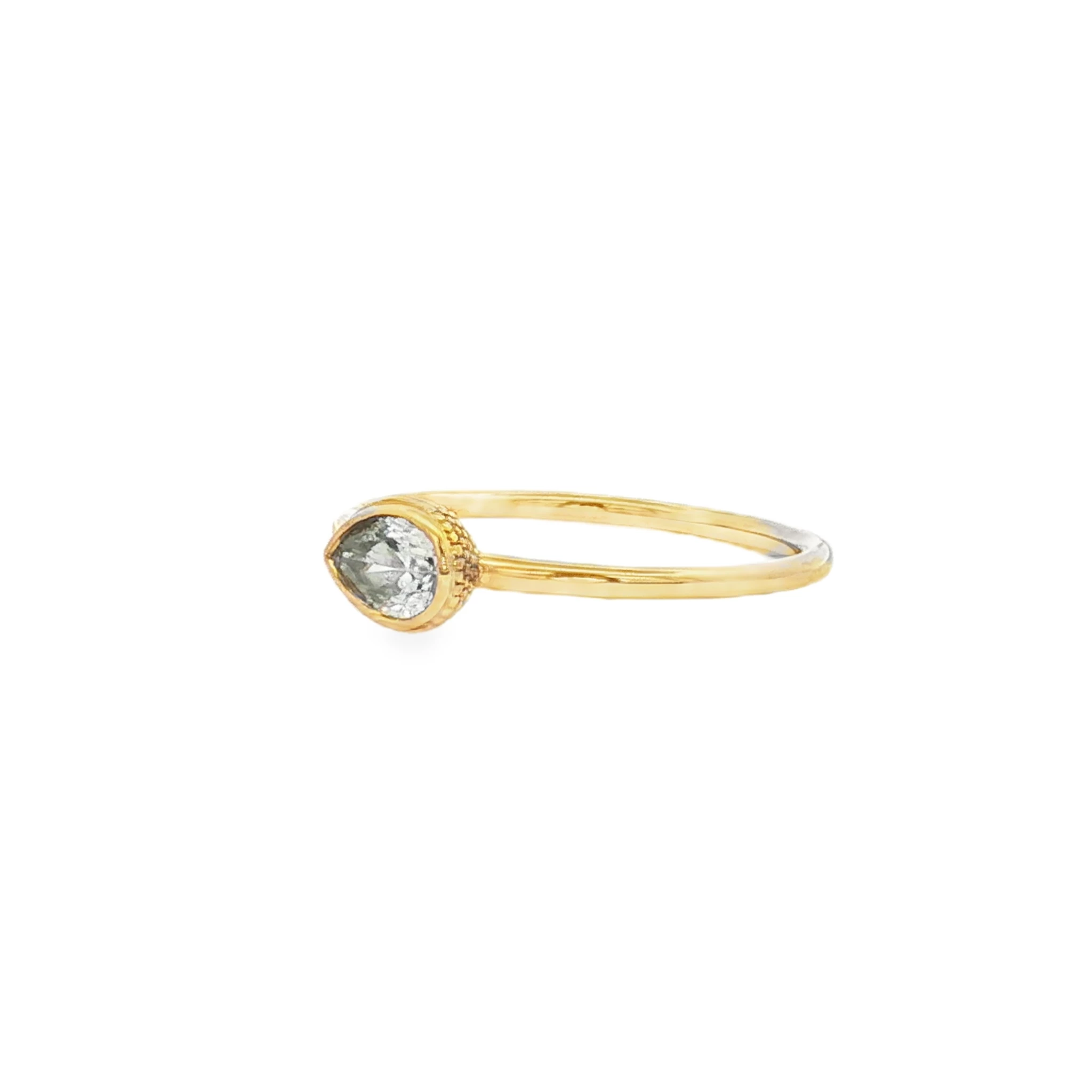 Pear-Cut Diamond Solitaire Ring in Yellow Gold. SKU GD-R144-YG - Image 2