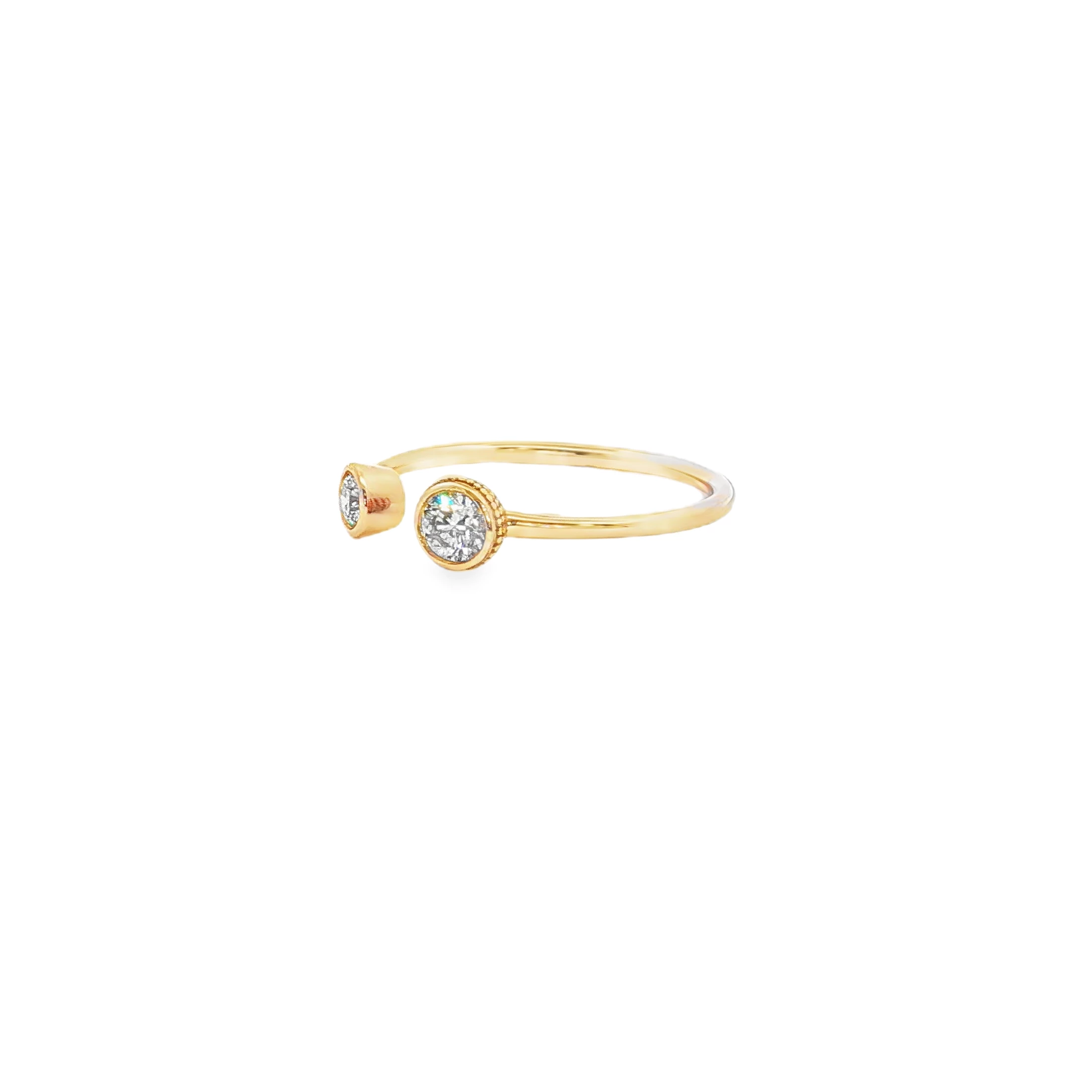 Rose Gold Open Ring with Round Brilliant Cut Diamonds. SKU GD-R146 - Image 2