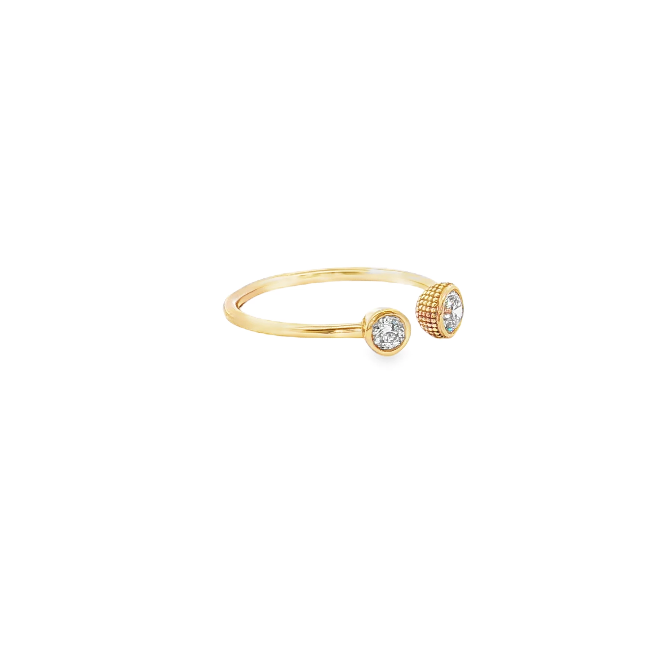 Rose Gold Open Ring with Round Brilliant Cut Diamonds. SKU GD-R146 - Image 3
