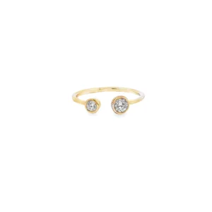 Rose Gold Open Ring with Round Brilliant Cut Diamonds.  SKU   GD-R146