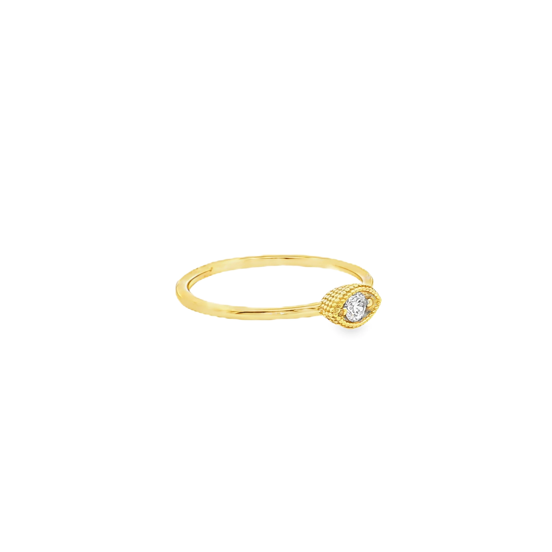 Yellow Gold Solitaire Ring with Round Brilliant Diamond SKU GD-R150 - Image 2