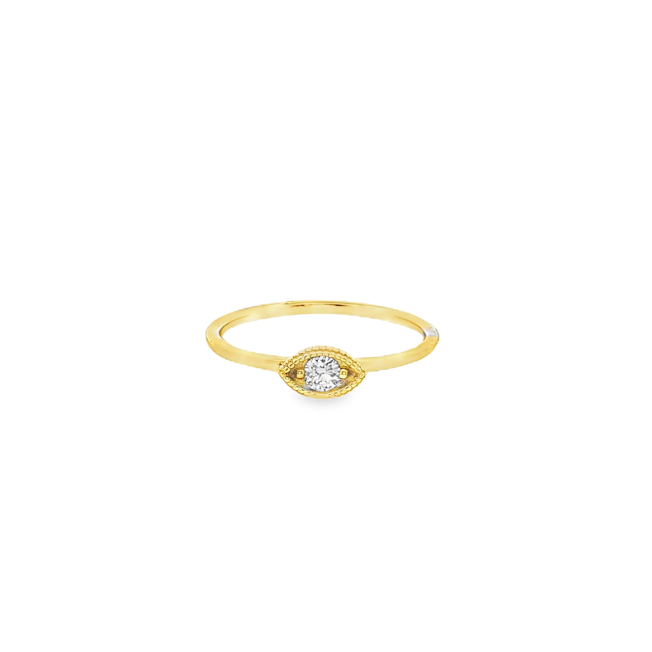 Yellow Gold Solitaire Ring with Round Brilliant Diamond SKU GD-R150