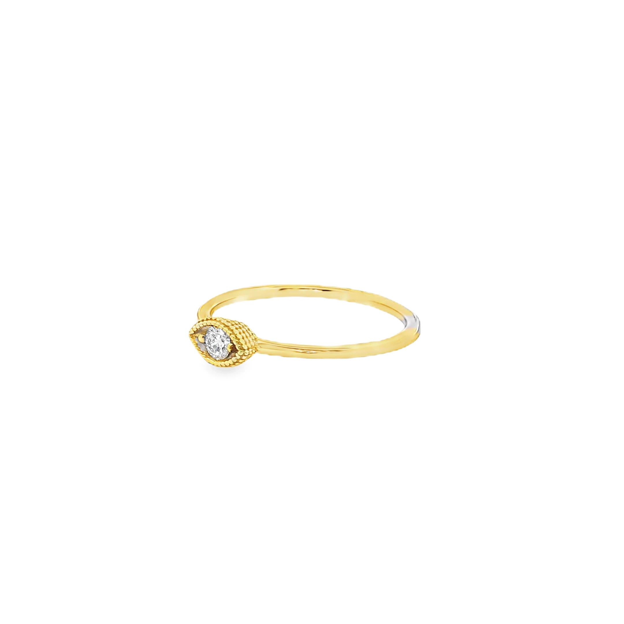 Yellow Gold Solitaire Ring with Round Brilliant Diamond SKU GD-R150 - Image 3