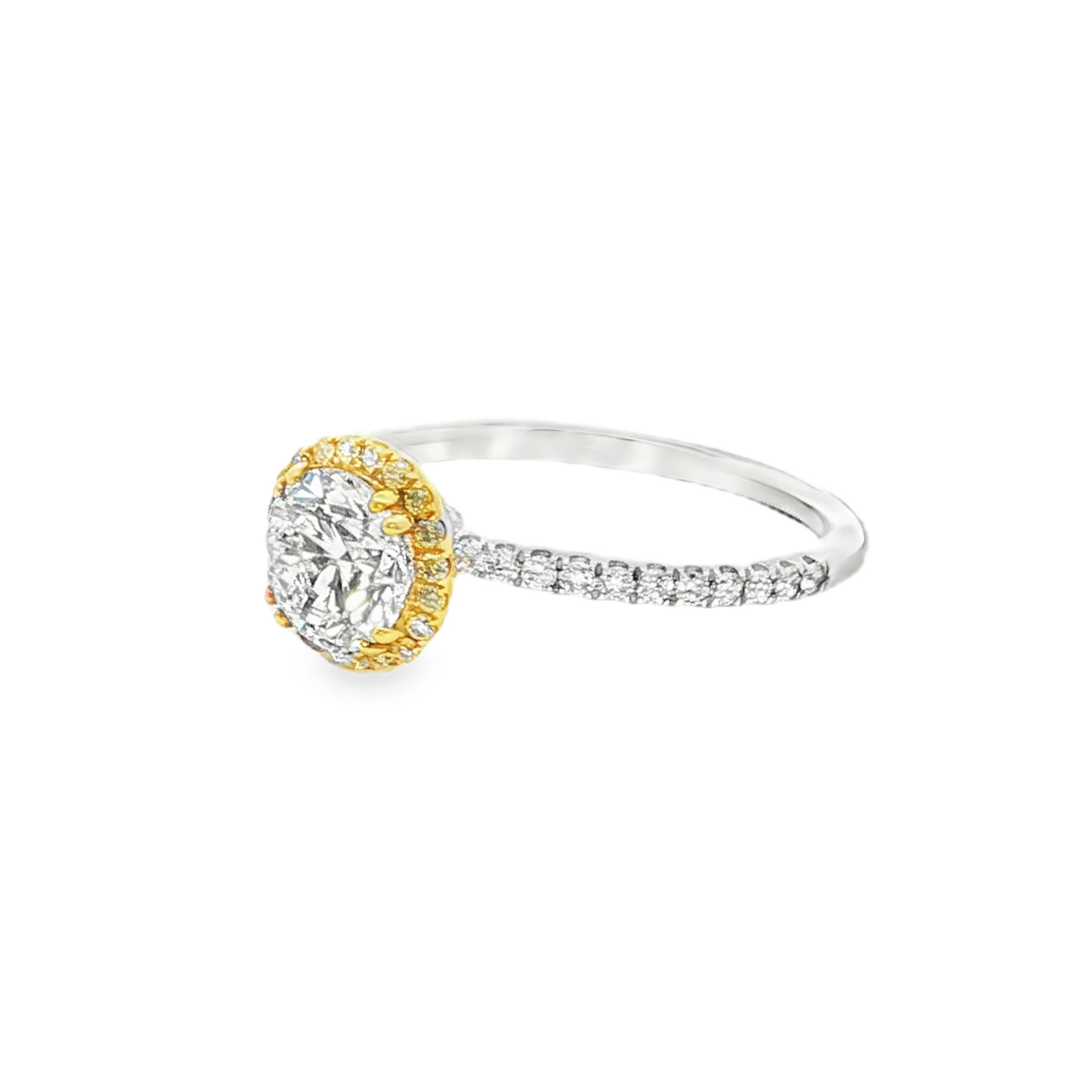 White Gold Engagement Ring with Round Brilliant Cut Diamond. SKU GD-WY-R110 - Image 3