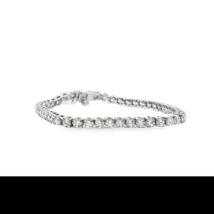 Elegant White Gold Diamond Tennis Bracelet.   SKU   LB-165-18KW-FM