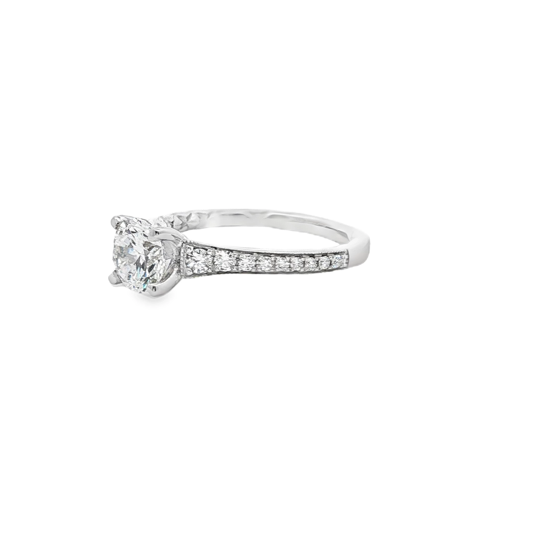 Platinum Engagement Ring with Round Brilliant Cut Diamond SKU ME2035Q/125 - Image 2