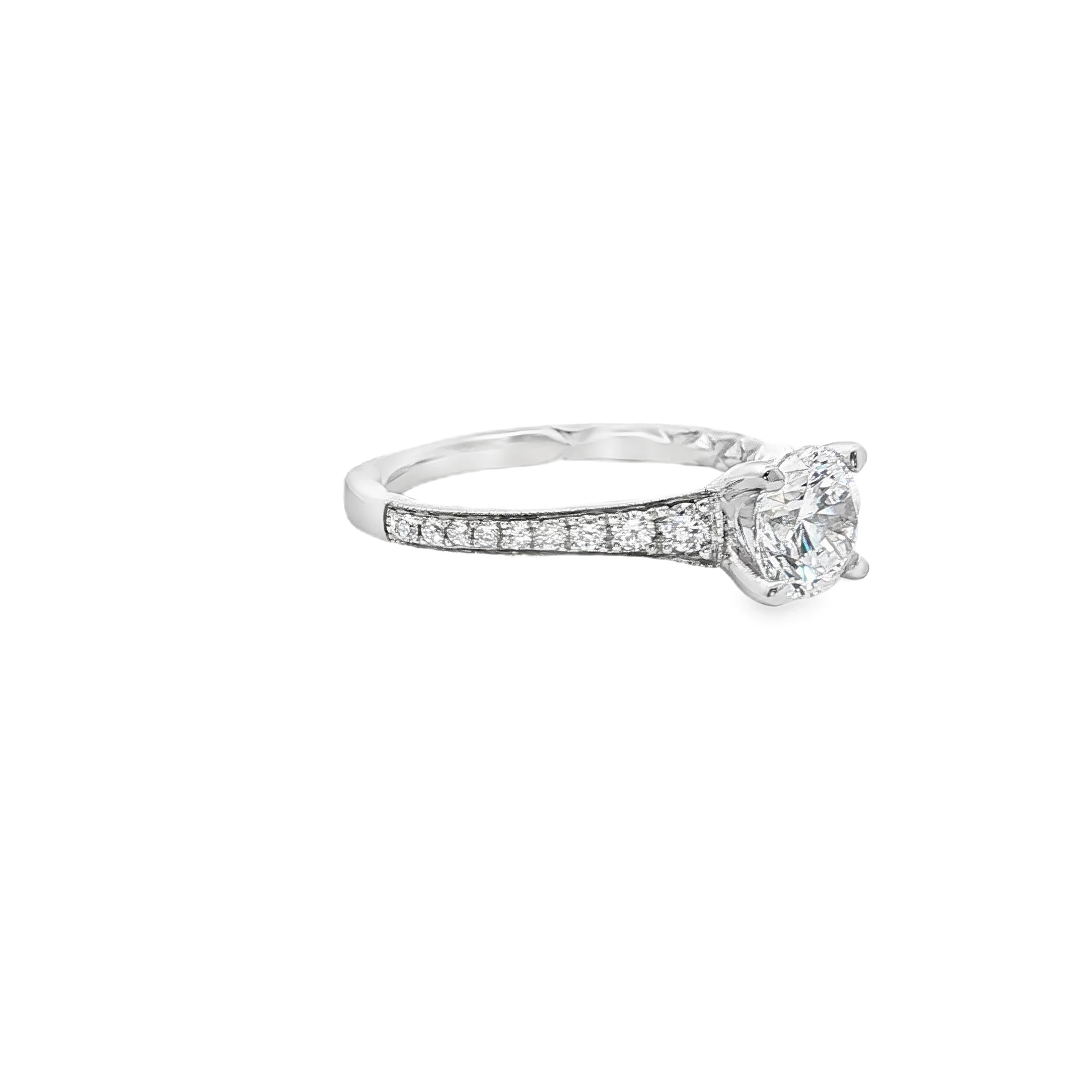 Platinum Engagement Ring with Round Brilliant Cut Diamond SKU ME2035Q/125 - Image 3
