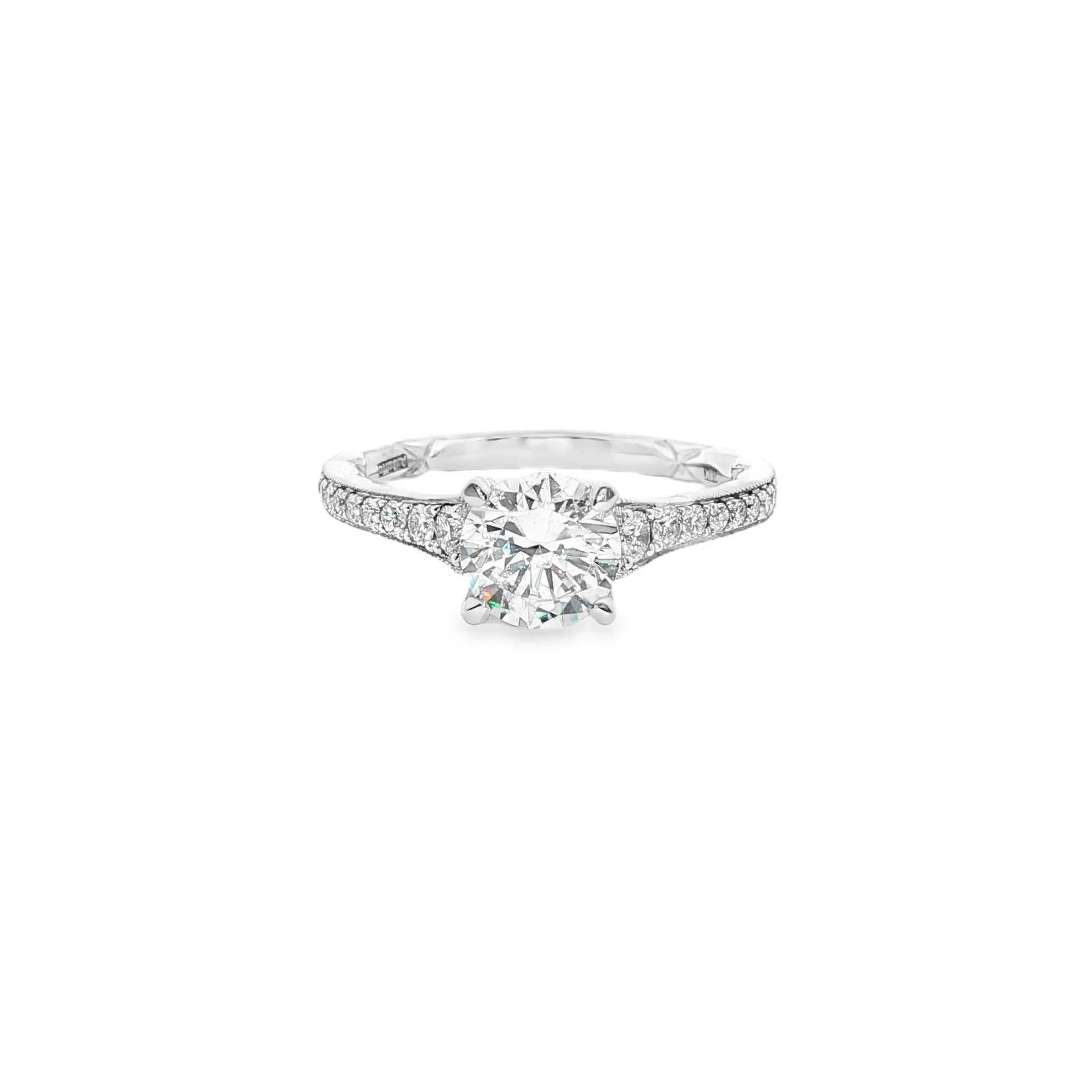 Platinum Engagement Ring with Round Brilliant Cut Diamond SKU ME2035Q/125