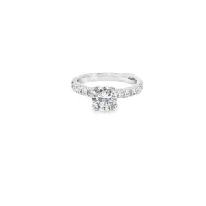 Platinum Engagement Ring with Round Brilliant Diamond   SKU    MES742Q/13236