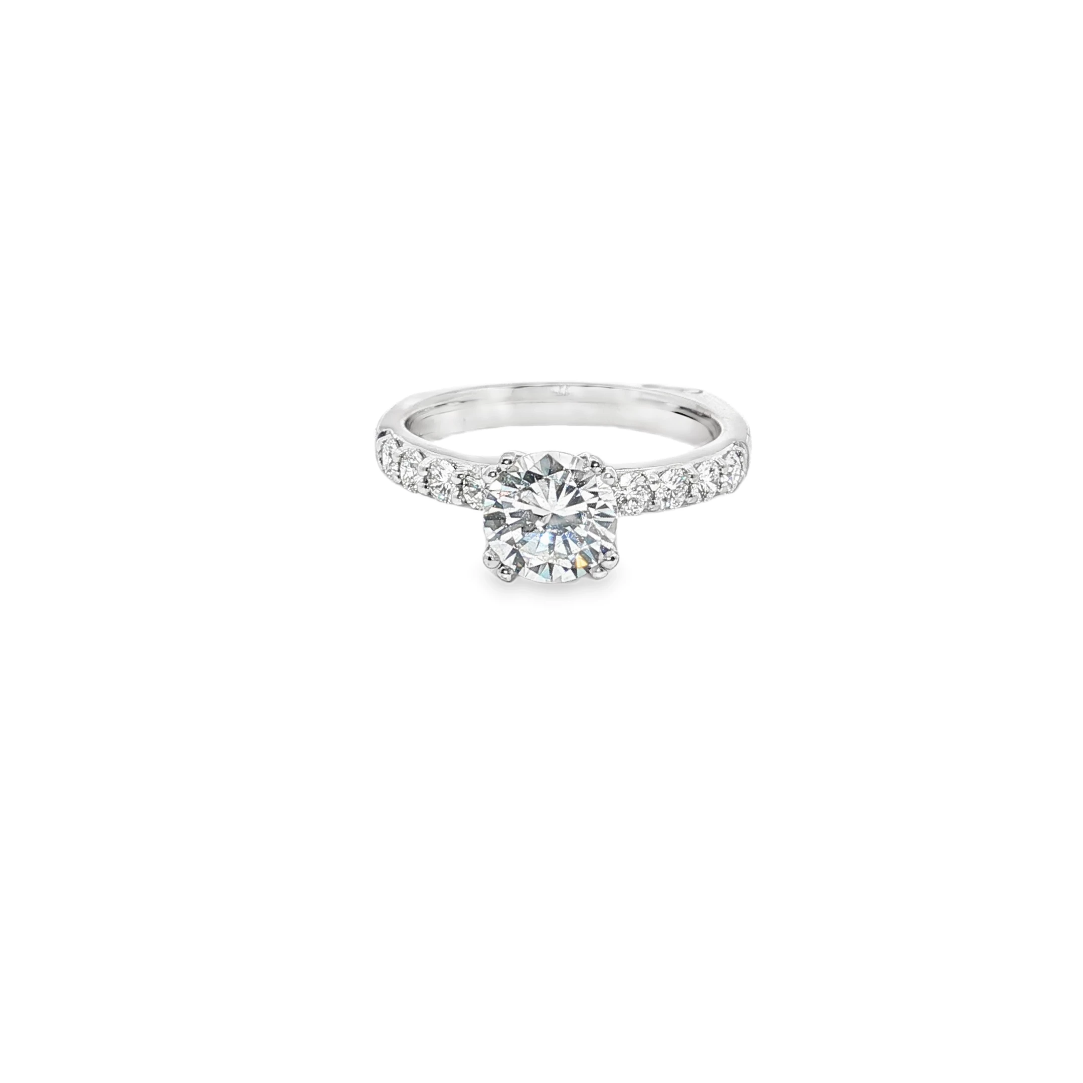 Platinum Engagement Ring with Round Brilliant Diamond SKU MES742Q/13236